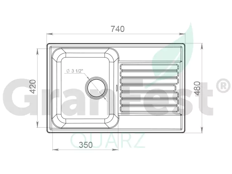 Мойка для кухни granfest quarz gf z13